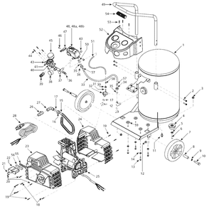 Air-Compressor Parts Diagram and Parts List for HG3000  Campbell Hausfeld Compressor